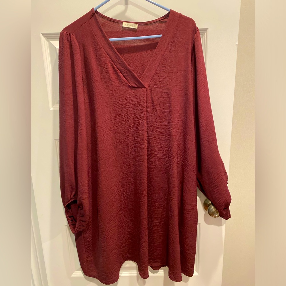 Burgundy Long Sleeve Dress